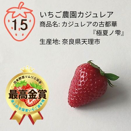 【奈良県天理市】おいしい夏いちご日本一が天理市の「カジュレアの古都華『極夏ノ雫』」に決定！