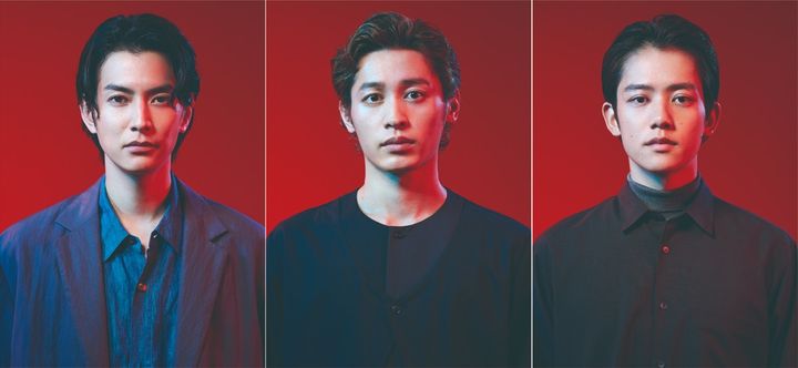 舞台『Yerma イェルマ』に出演する（左から）渡邊圭祐、小林亮太、樋之津琳太郎 撮影：皆川聡 width=