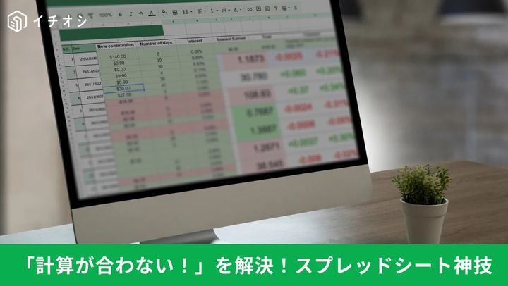 Google スプレッドシートでショートカットキーを使い、シート内の数式を一括表示させたり書式を一瞬でクリアしているイメージ