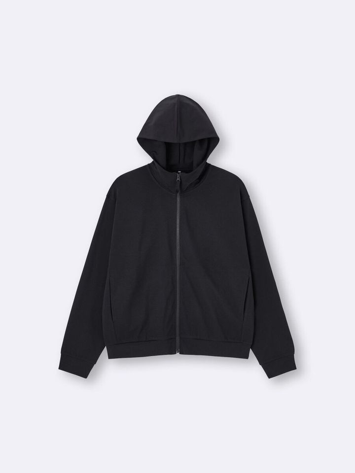 黒いドライUVカットフルジップパーカ