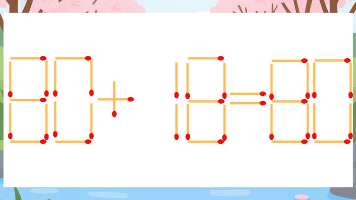 【マッチ棒クイズ】1本だけ動かして正しい式に：80+18=80？の問題画像