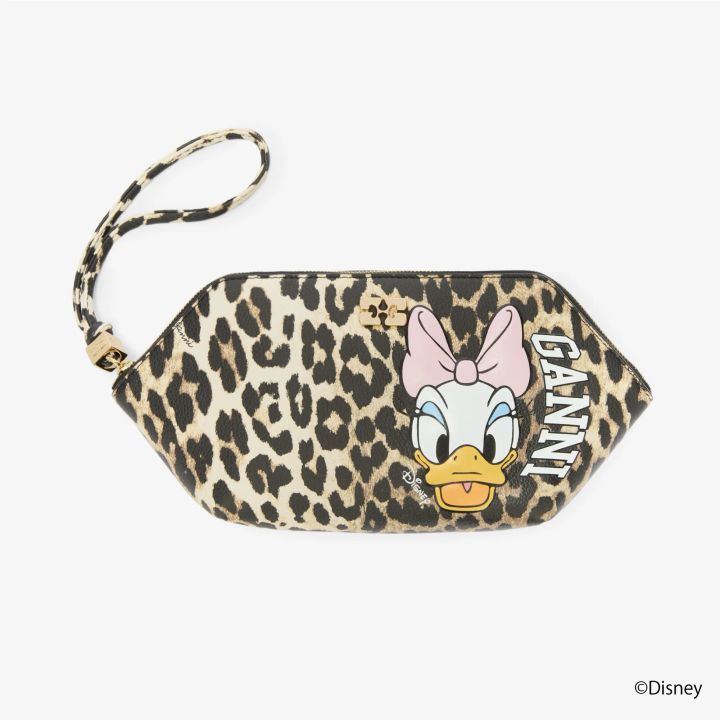 GANNI：＜Daisy Duck＞ Leopard Make-up Pouch
