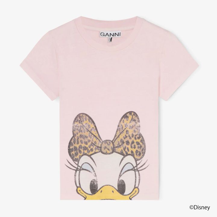 GANNI：<Daisy Duck>Pink Baby Fit T-shirt