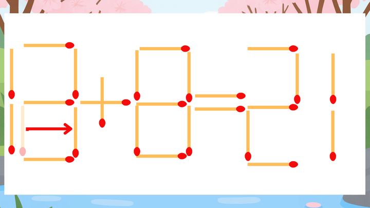 【マッチ棒クイズ】1本だけ動かして正しい式に：12+8=21？の解答画像