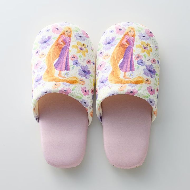 選べる楽しさ！プリントがかわいい洗えるソフトスリッパ ラプンツェル