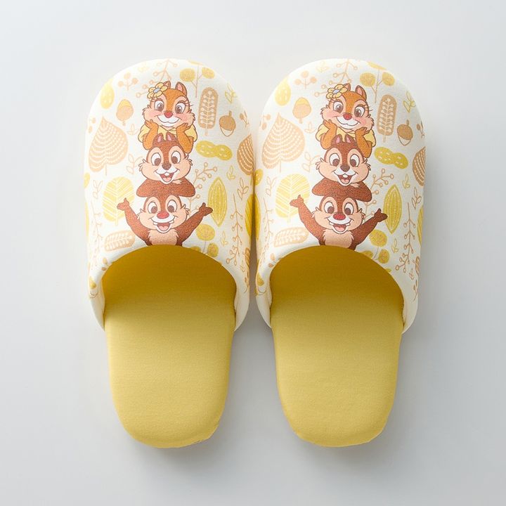 選べる楽しさ！プリントがかわいい洗えるソフトスリッパ チップ＆デール＆クラリス