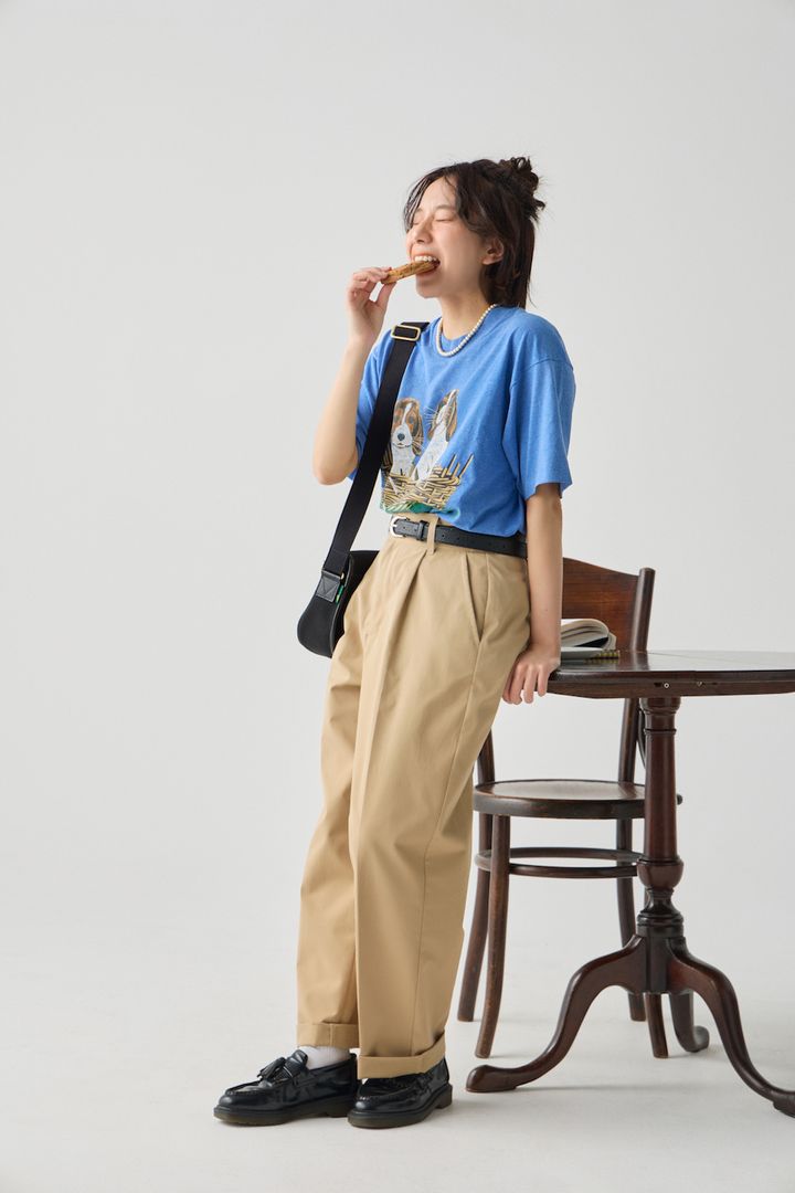 夏のチノパンコーデ。古着のTシャツでボーイッシュに着ましょう【FUDGE FRIEND おしゃれさんの毎日コーディネート vol.716｜momo】