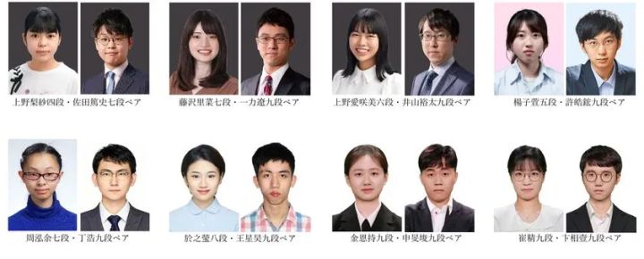 世界ペア碁最強位戦の出場ペア一覧