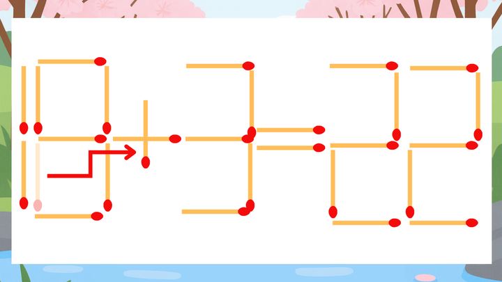 【マッチ棒クイズ】1本だけ動かして正しい式に：18-3=22？の解答画像