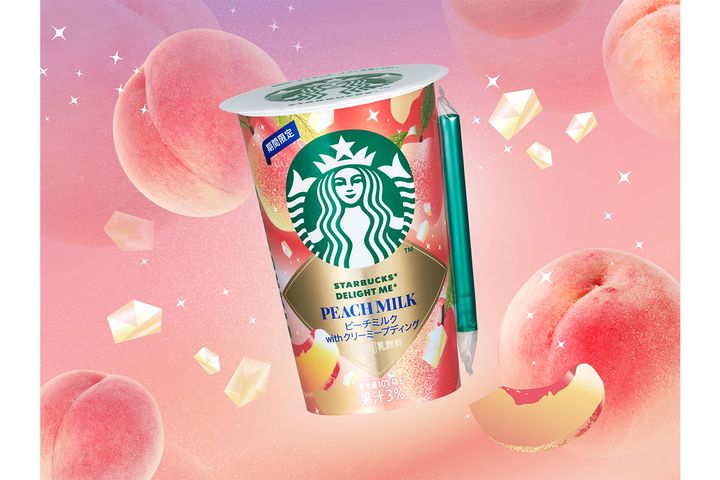 スターバックス DELIGHT ME ピーチミルク with クリーミープディング／￥250（税別）