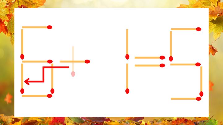【マッチ棒クイズ】1本だけ動かして正しい式に：5＋1＝5？の解答画像
