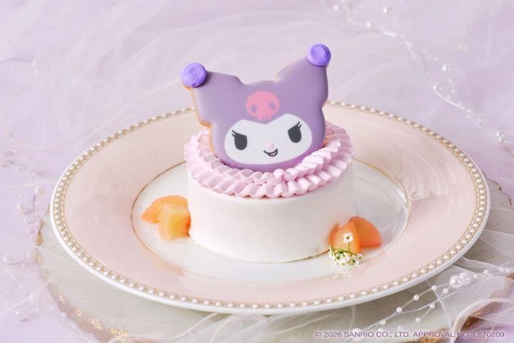 クロミの白桃ショートケーキ ～魅惑のラベンダーカラー～