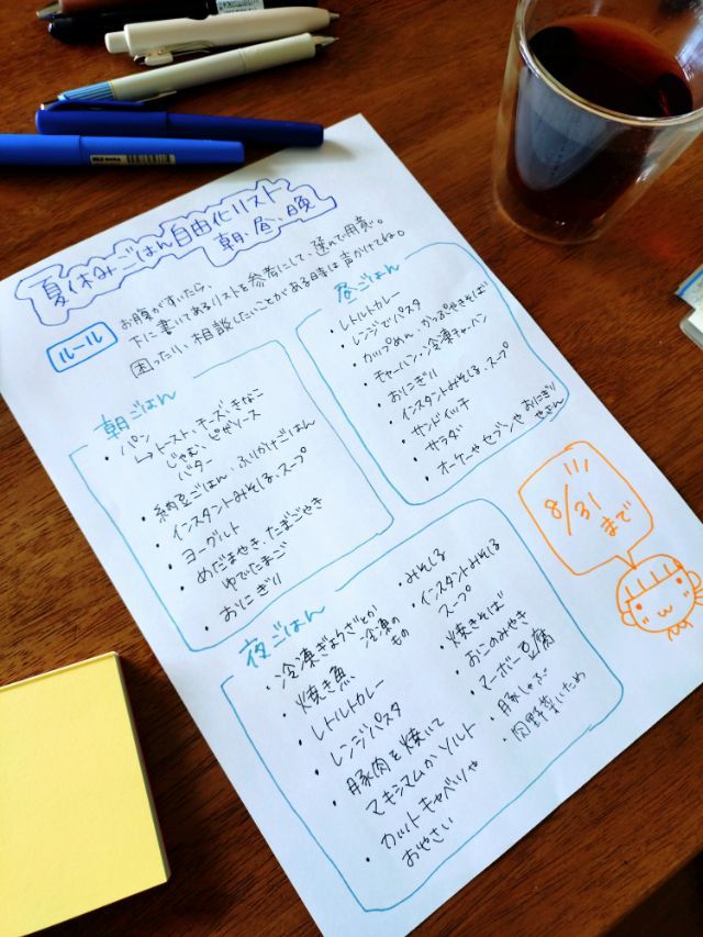 夏休みごはん自由化リスト