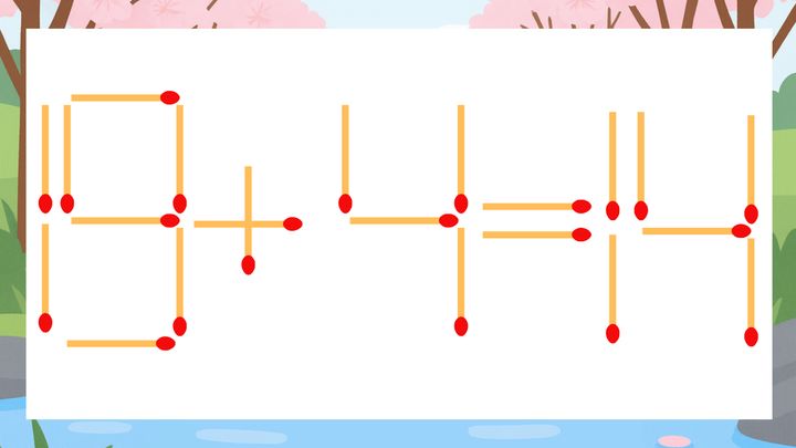 【マッチ棒クイズ】1本だけ動かして正しい式に：19+4=14？の問題画像