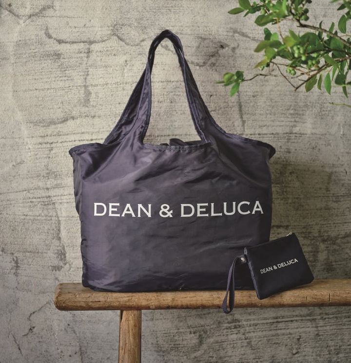 GLOW8月・9月合併号付録「DEAN ＆ DELUCA 大きくてたためるグローサリーバッグ＋ストラップ付きポーチ」