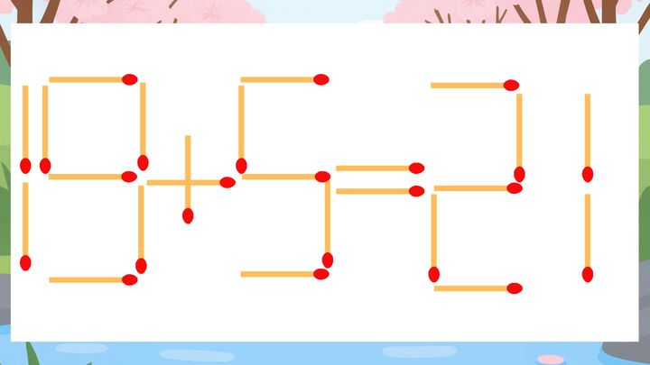 【マッチ棒クイズ】1本だけ動かして正しい式に：19+5=21？の問題画像