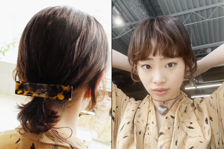 ヘアオイル×ヘアクリップアレンジ【美容師監修ボブヘアアレンジ02nanuk】
