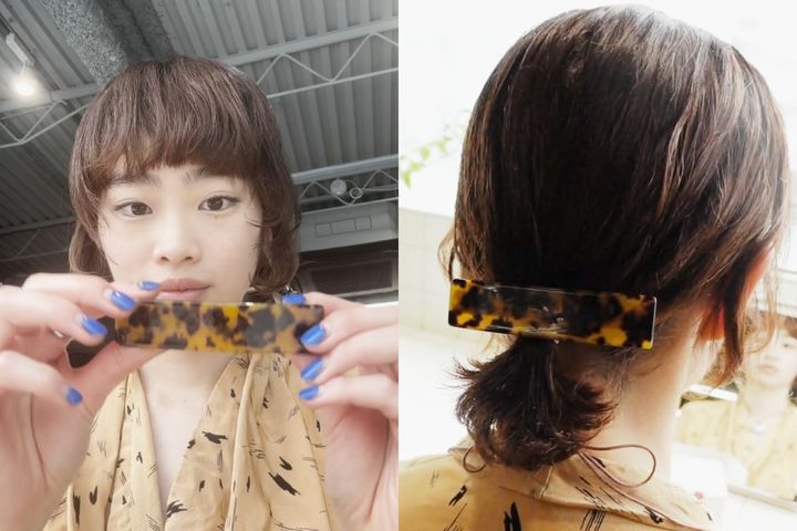 ヘアオイル×ヘアクリップアレンジ【美容師監修ボブヘアアレンジ02nanuk】
