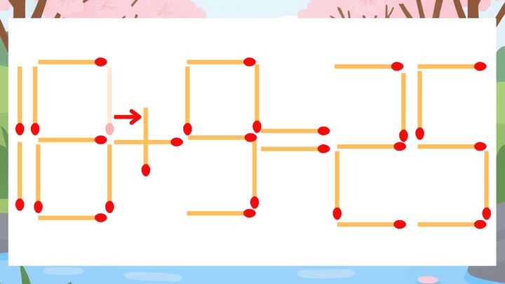 【マッチ棒クイズ】1本だけ動かして正しい式に：18-9=25？の解答画像