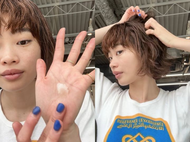 ヘアクリーム×クセ毛風ハーフアップ【美容師監修ボブヘアアレンジ04nanuk】