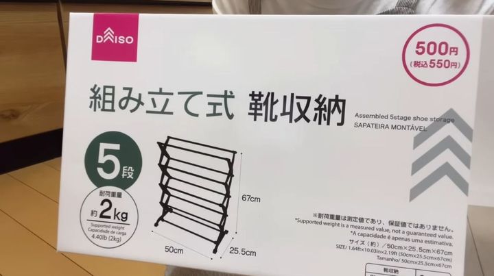ダイソー┃組み立て式靴収納