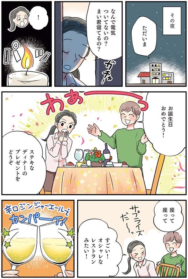 ステキなディナーのプレゼントをどうぞ （C）まいったねぇ、野宮レナ／KADOKAWA