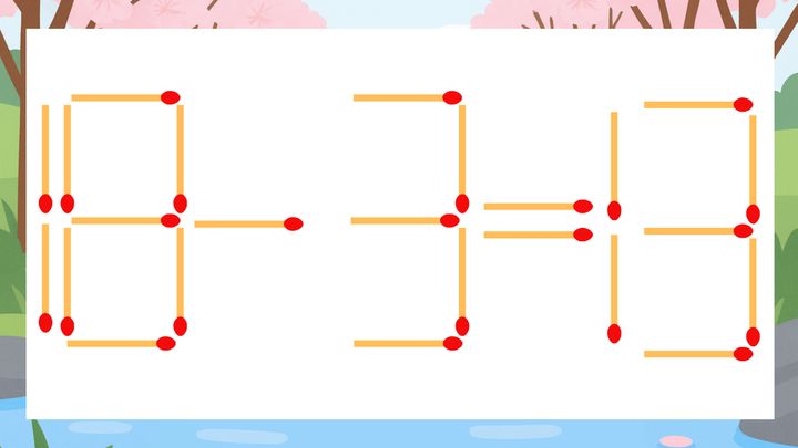 【マッチ棒クイズ】1本だけ動かして正しい式に：18-3=13？の問題画像