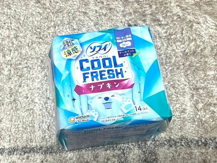 ソフィ クールフレッシュ 超涼感ナプキン パッケージ表