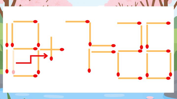 【マッチ棒クイズ】1本だけ動かして正しい式に：18-7=26？の解答画像