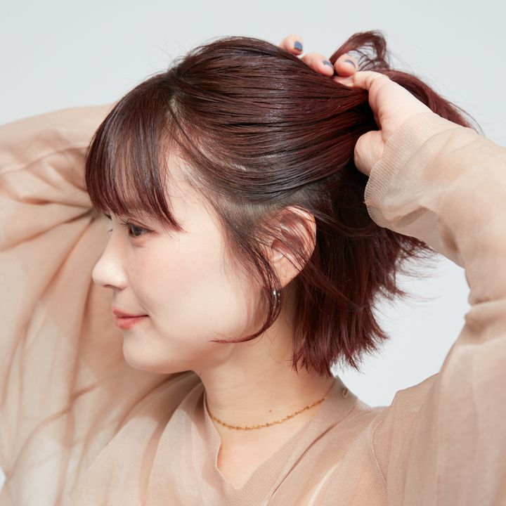 ビッグシュシュヘアアレンジの作り方