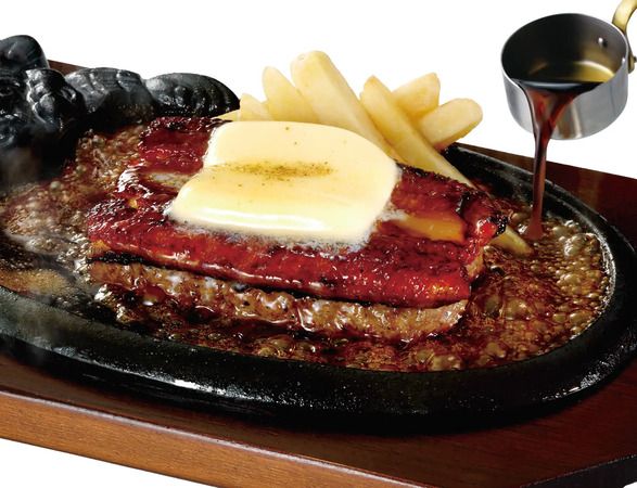 ブロンコビリーに、期間限定「炭焼き うながんこハンバーグ～背徳バターのせ～」登場