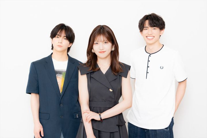 （左から）二宮礼夢、村山彩希、百名ヒロキ クランクイン！ 写真：中田智章 width=