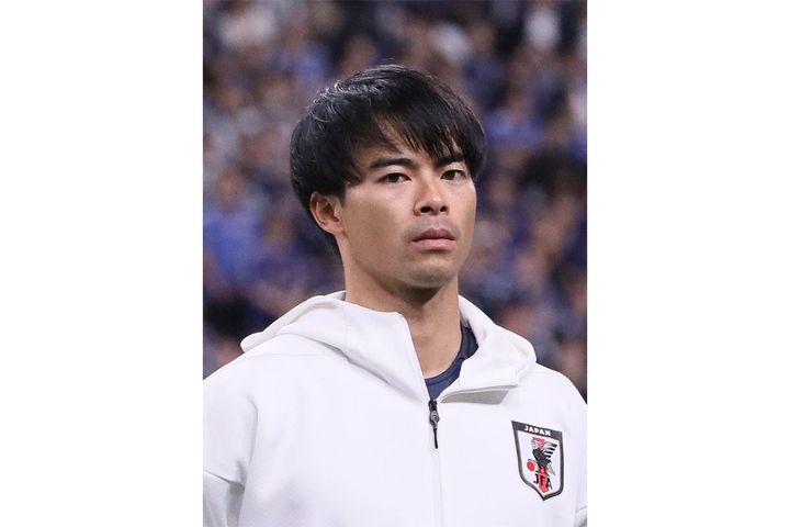 三笘薫選手（2024年10月15日撮影、時事通信）