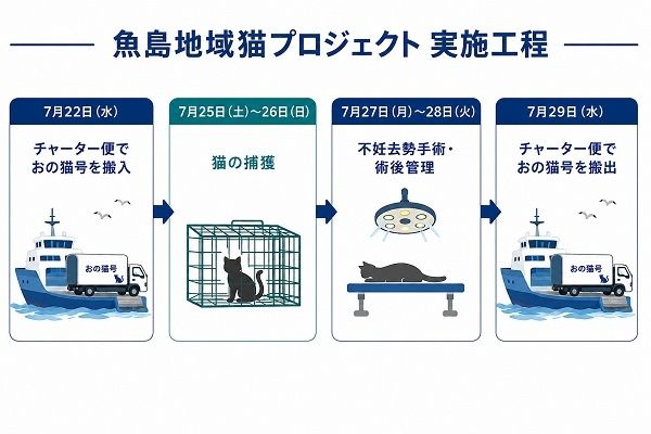 【愛媛県上島町】魚島の地域猫に動物医療を実施するため、移動手術車を活用したプロジェクトを開始