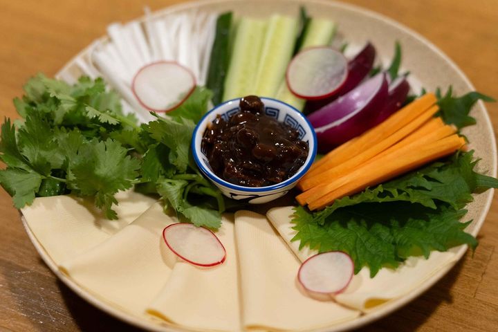 干し豆腐の野菜包み