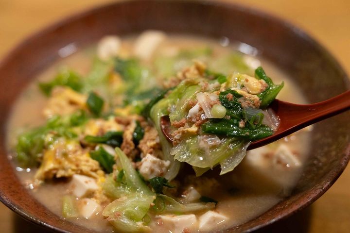 豆腐のエビ味噌煮込み