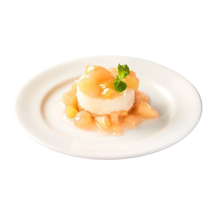 2foods 濃密レアチーズケーキ 贅沢⽩桃ソース添え