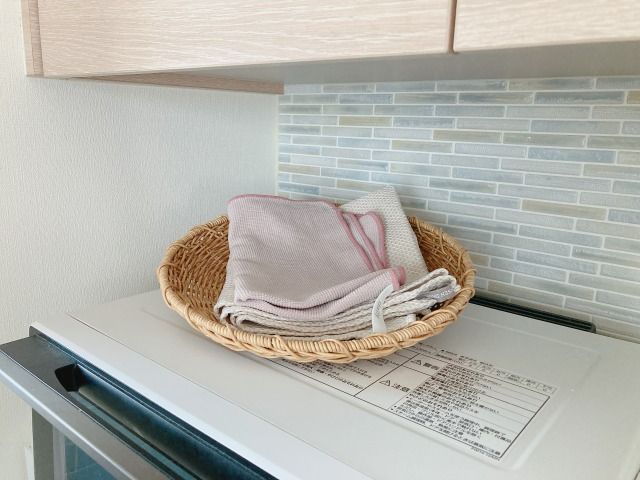 カゴに入れた布巾