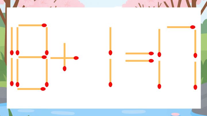 【マッチ棒クイズ】1本だけ動かして正しい式に：18+1=17？の問題画像