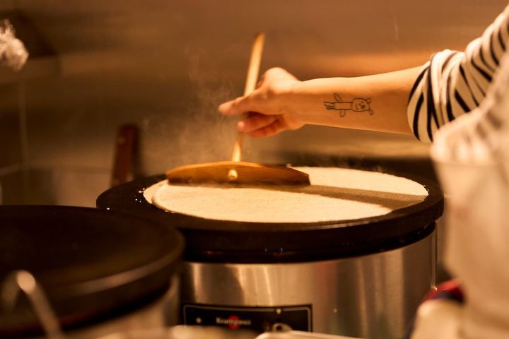 ガレットを焼く様子