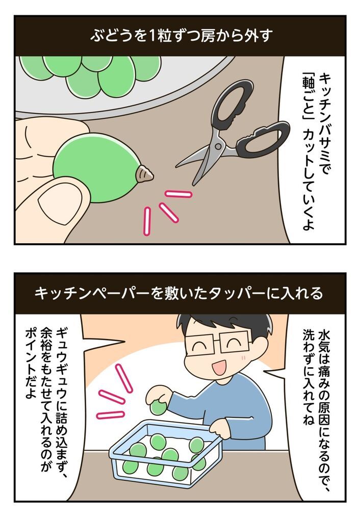 『ぶどう』そのまま保存するの待って！ちょっとしたコツで長持ちするんです♪最後までおいしく食べる方法とは