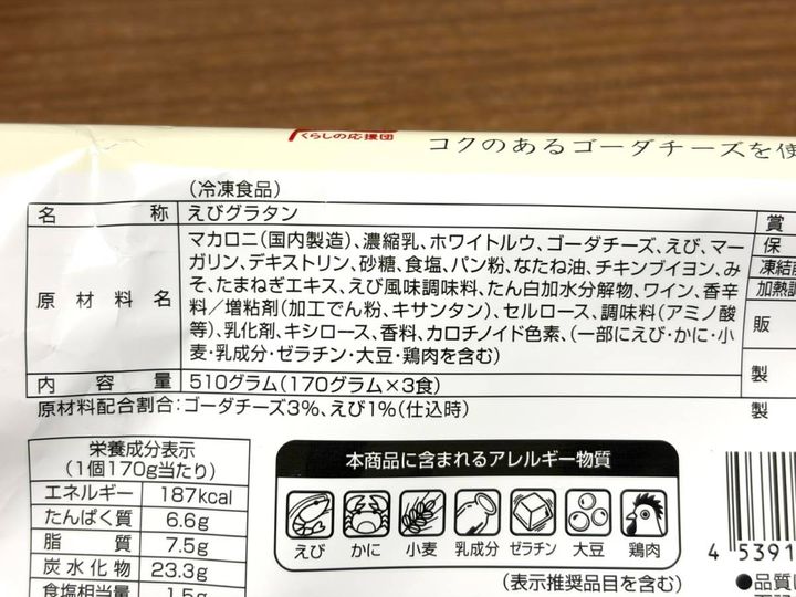 成分表