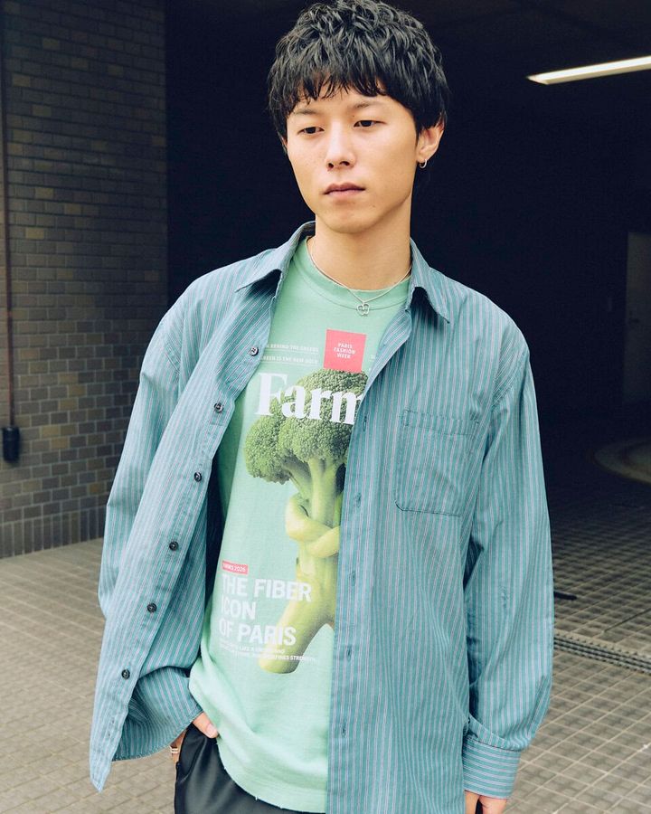 【20代スナップ＠名古屋】ダブレットの「FARMES MAGAZINE COVER」シリーズのTシャツが断然主役！