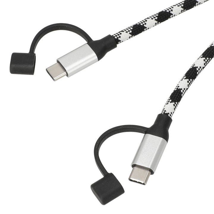 キャップ付きType-C充電ケーブルの端子部分アップ