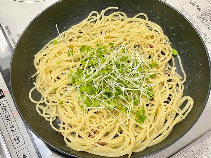 かいわれ大根のペペロンチーノ