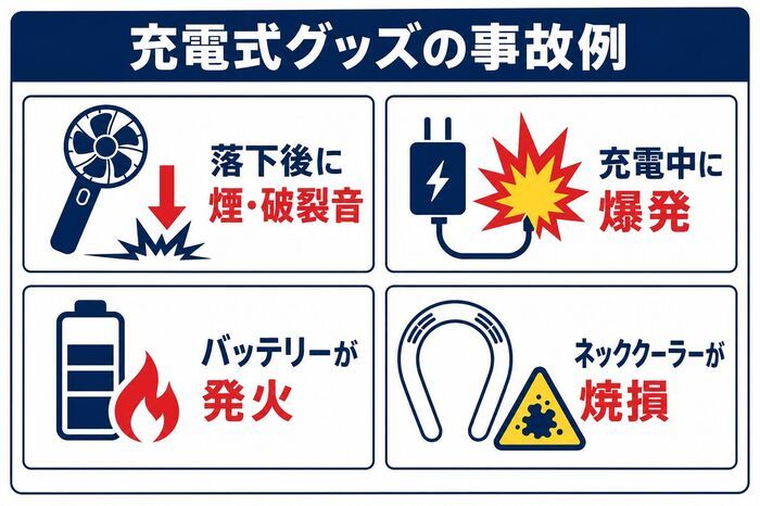 屋外での『ハンディファン』の使い方に気をつけて！混雑した場所では、人に怪我をさせてしまう危険も【充電式グッズの注意点】