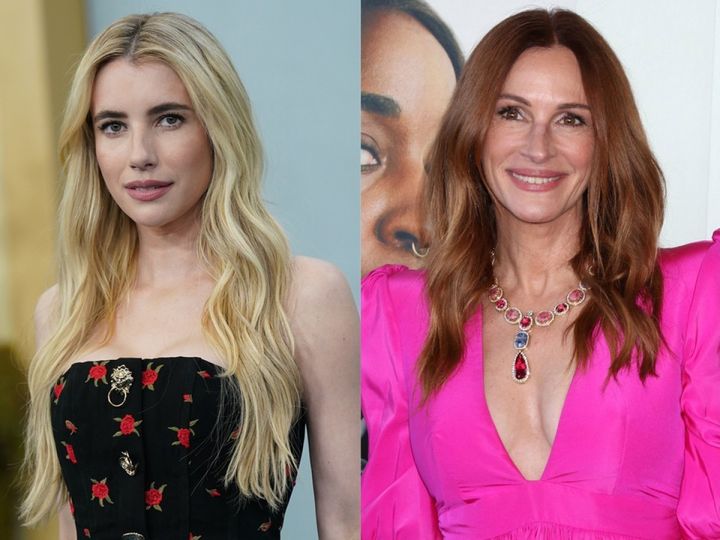 （左から）エマ・ロバーツ、叔母のジュリア・ロバーツ （C）AFLO width=