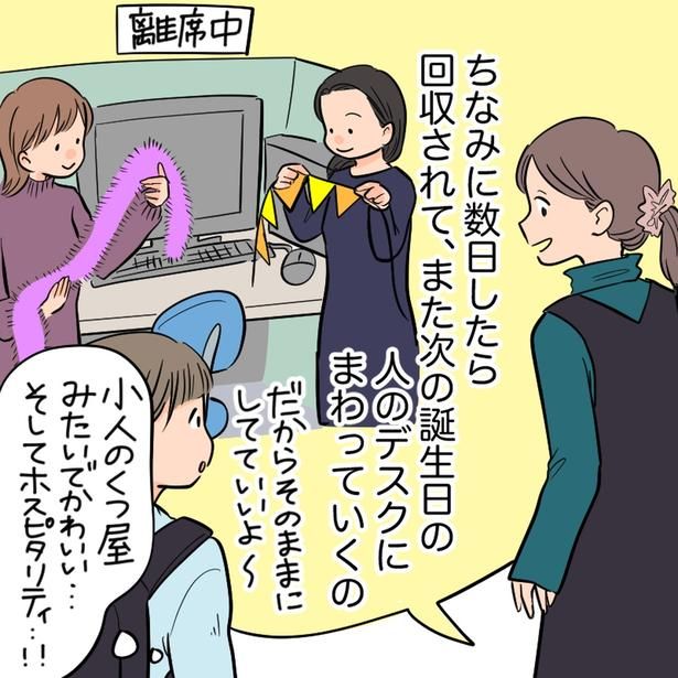 また次の誕生日の人のデスクにまわっていくの