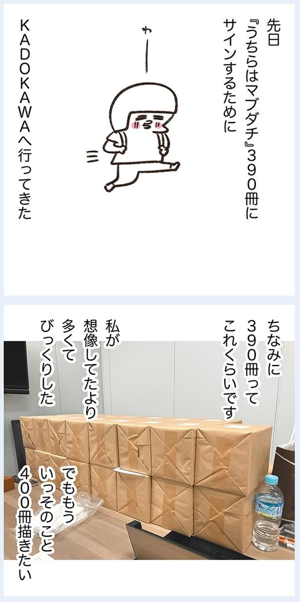 390冊ってこれくらいです （C）やまもとりえ／KADOKAWA