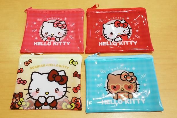 「ハローキティ コラボファスナーポーチ付き つくローセット」(720円〜)に付属するコラボファスナーポーチは全部で4種類